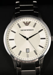  Shop Authentic Emporio Armani Classic Quartz White Dial Silver Steel Strap Watch For Men - AR2430 - Luxxuri