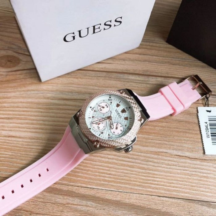  Shop Authentic Guess Zena Quartz White Dial Pink Rubber Strap Watch For Women - W1094L4 - Luxxuri