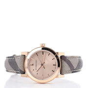  Shop Authentic Burberry The City Pink Dial Brown Leather Strap Watch for Women - BU9236 - Luxxuri