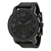  Shop Authentic Fossil Nate Chronograph Black Dial Black Leather Strap Watch for Men - JR1354 - Luxxuri