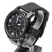  Shop Authentic Fossil Nate Chronograph Black Dial Black Leather Strap Watch for Men - JR1354 - Luxxuri