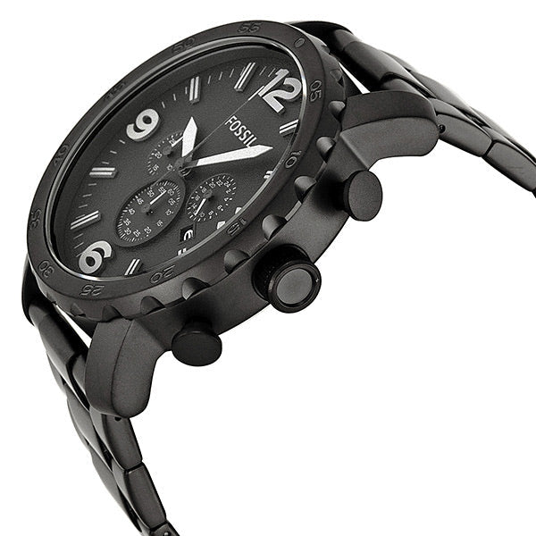  Shop Authentic Fossil Nate Chronograph Black Dial Black Steel Strap Watch for Men - JR1401 - Luxxuri