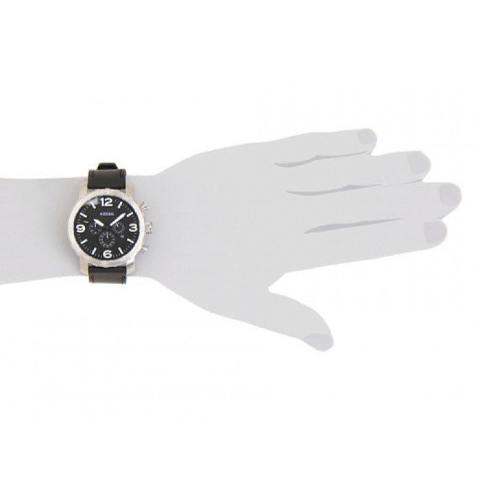  Shop Authentic Fossil Nate Chronograph Black Dial Black Leather Strap Watch for Men - JR1436 - Luxxuri
