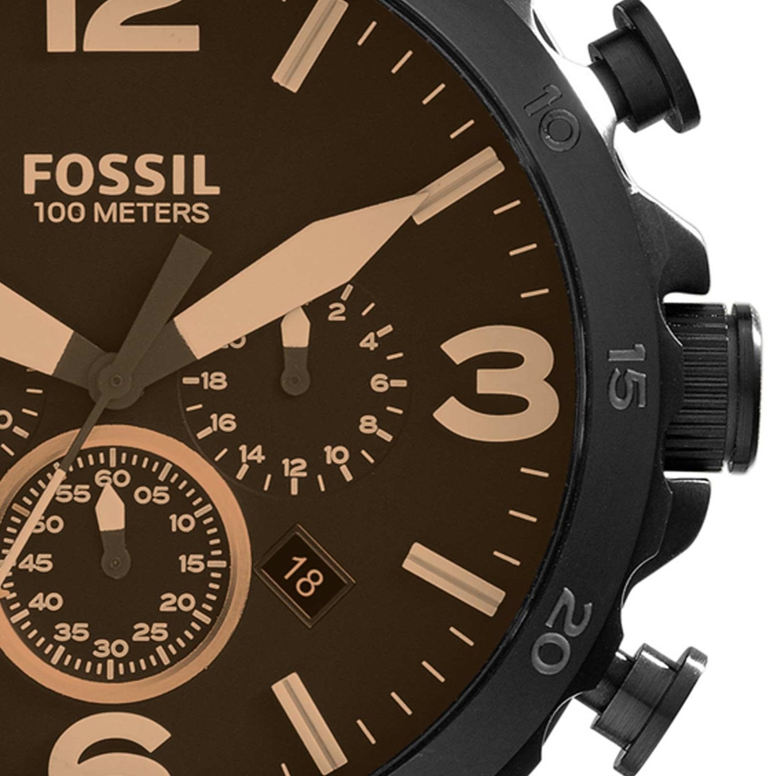  Shop Authentic Fossil Nate Chronograph Brown Dial Brown Leather Strap Watch for Men - JR1487 - Luxxuri