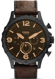  Shop Authentic Fossil Nate Chronograph Brown Dial Brown Leather Strap Watch for Men - JR1487 - Luxxuri