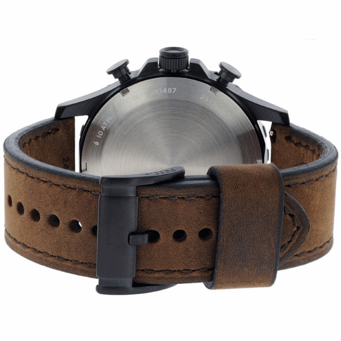  Shop Authentic Fossil Nate Chronograph Brown Dial Brown Leather Strap Watch for Men - JR1487 - Luxxuri
