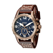  Shop Authentic Fossil Nate Chronograph Blue Dial Brown Leather Strap Watch for Men - JR1505 - Luxxuri