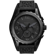  Shop Authentic Fossil Nate Chronograph Black Dial Black Leather Strap Watch for Men - JR1510 - Luxxuri