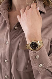  Shop Authentic Guess Luna Diamonds Black Dial Gold Steel Strap Watch for Women - GW0307L2 - Luxxuri