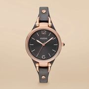  Shop Authentic Fossil Georgia Smoke Grey Dial Grey Leather Strap Watch for Women - ES3077 - Luxxuri