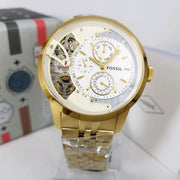  Shop Authentic Fossil Townsman Chronograph Skeleton Gold Dial Gold Steel Strap Watch for Men -  ME1137 - Luxxuri
