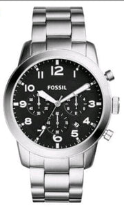  Shop Authentic Fossil Pilot Chronograph Black Dial Silver Steel Strap Watch for Men - FS5141 - Luxxuri