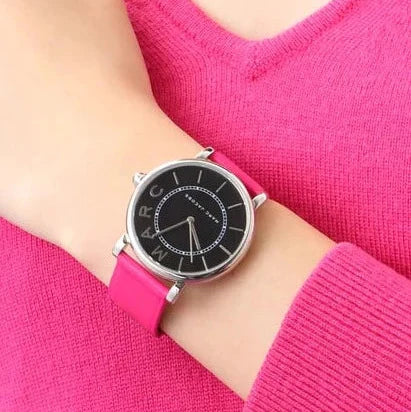  Shop Authentic Marc Jacobs Roxy Black Dial Pink Leather Strap Watch for Women - MJ1535 - Luxxuri