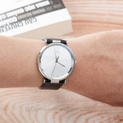  Shop Authentic Calvin Klein Sight Silver Dial Black Leather Strap Watch for Men - K1S21120 - Luxxuri