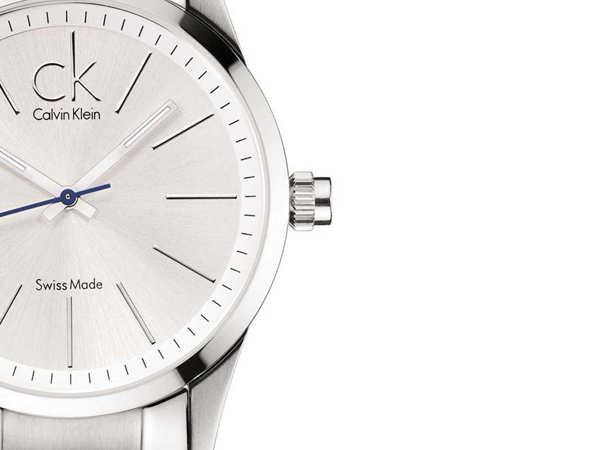  Shop Authentic Calvin Klein Bold Silver Dial Silver Steel Strap Watch for Men - K2246120 - Luxxuri