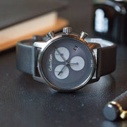  Shop Authentic Calvin Klein City Chronograph Grey Dial Black Leather Strap Watch for Men - K2G177C3 - Luxxuri