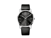  Shop Authentic Calvin Klein City Grey Dial Black Leather Strap Watch For Men - K2G21107 - Luxxuri