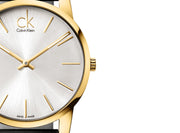 Shop Authentic Calvin Klein City Silver Dial Black Leather Strap Watch for Men - K2G21520 - Luxxuri