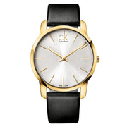  Shop Authentic Calvin Klein City Silver Dial Black Leather Strap Watch for Men - K2G21520 - Luxxuri