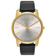  Shop Authentic Calvin Klein City Silver Dial Black Leather Strap Watch For Men - K2G21520 - Luxxuri
