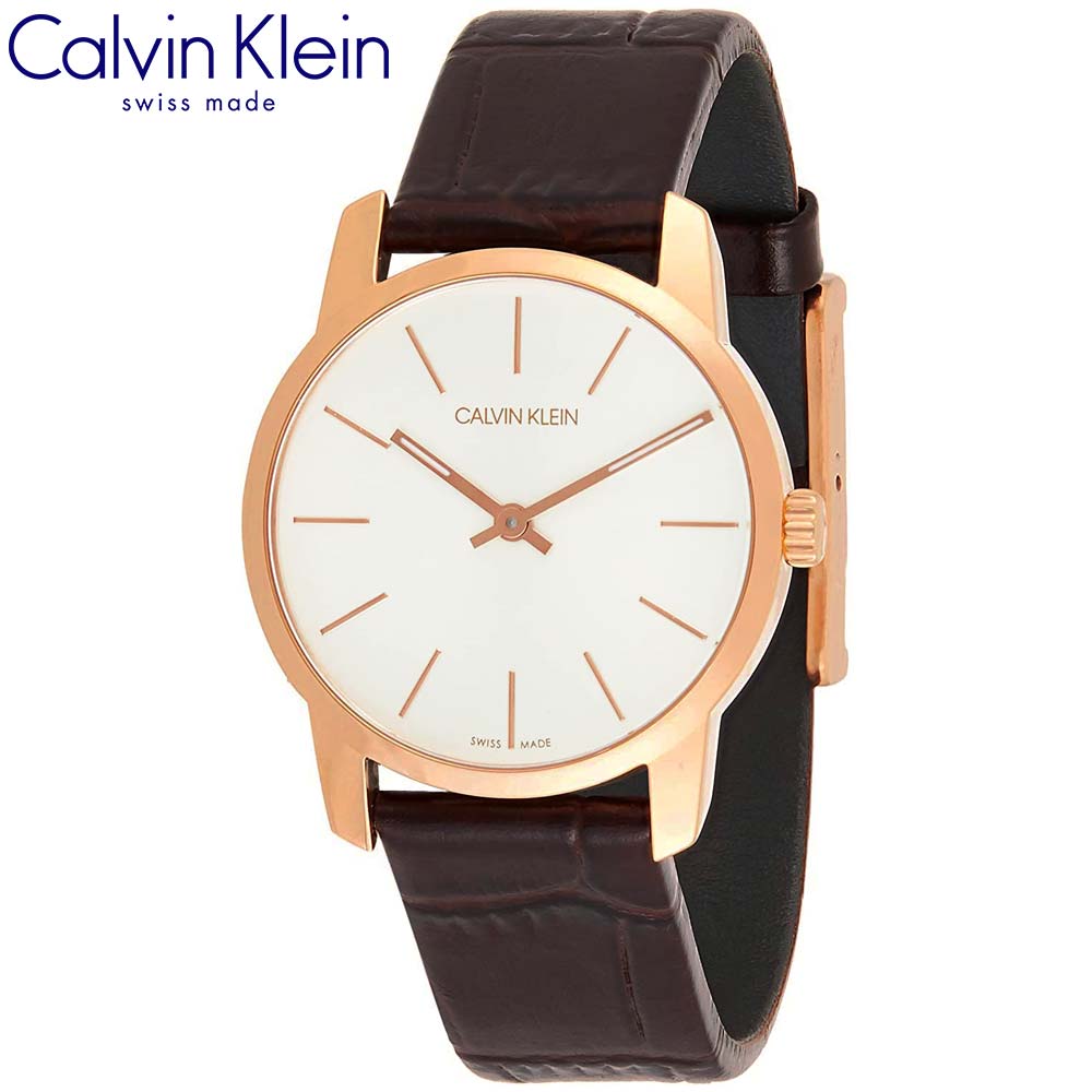  Shop Authentic Calvin Klein City Silver Dial Brown Leather Strap Watch For Men - K2G21629 - Luxxuri