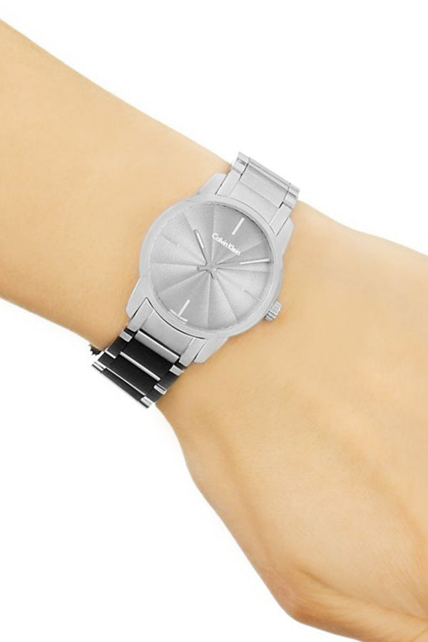  Shop Authentic Calvin Klein City Grey Dial Silver Steel Strap Watch for Women - K2G23144 - Luxxuri