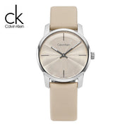  Shop Authentic Calvin Klein City White Dial White Leather Strap Watch for Women - K2G231XH - Luxxuri