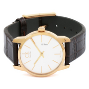  Shop Authentic Calvin Klein City Silver Dial Black Leather Strap Watch for Men - K2G21520 - Luxxuri