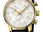  Shop Authentic Calvin Klein City Chronograph Silver Dial Black Leather Strap Watch for Men - K2G275C6 - Luxxuri