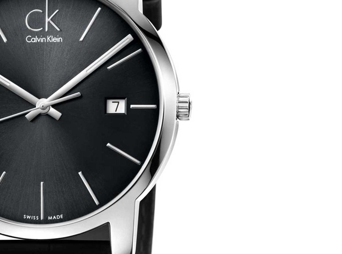  Shop Authentic Calvin Klein City Quartz Black Dial Black Leather Strap Watch for Men - K2G2G1C3 - Luxxuri