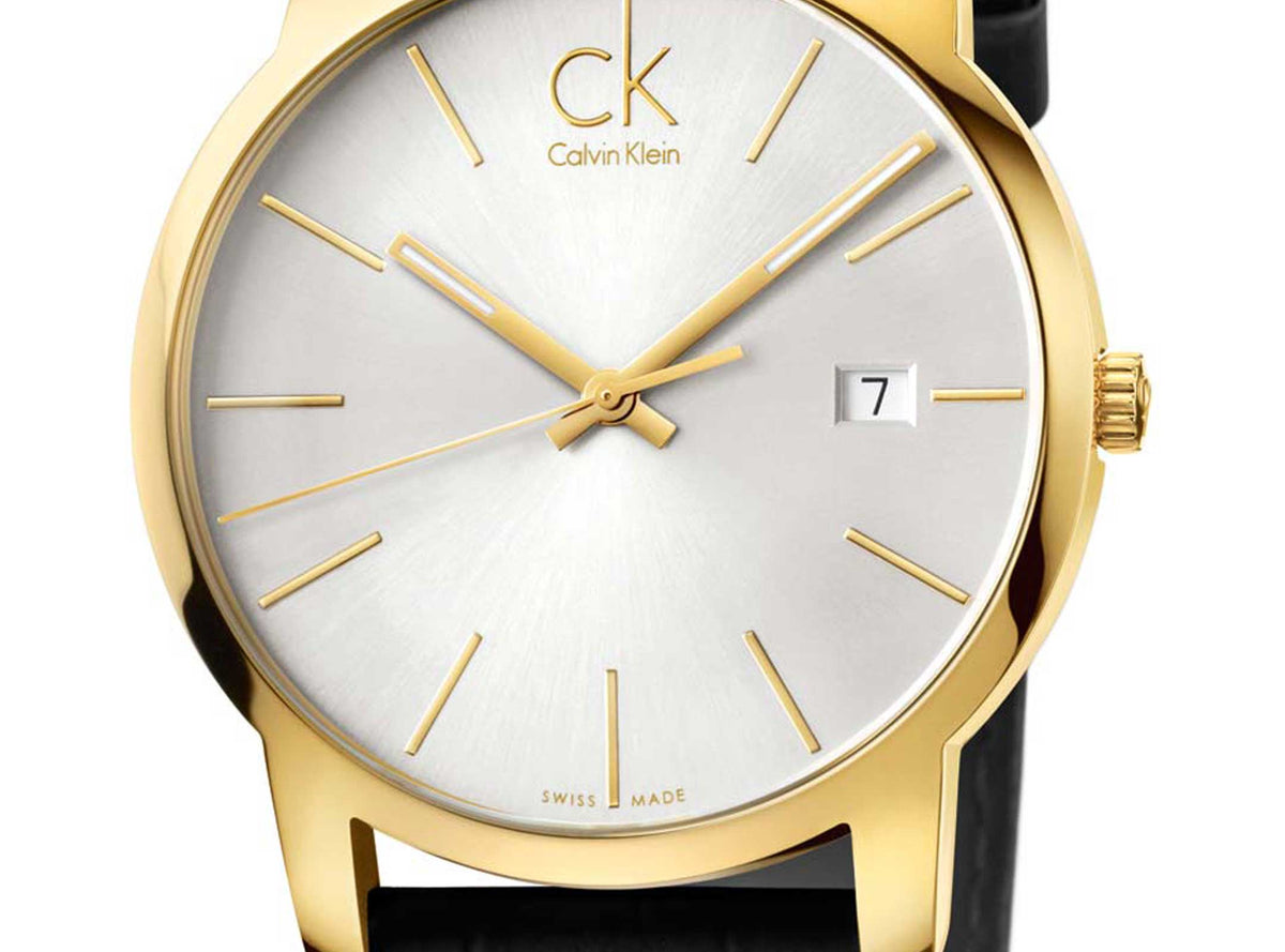  Shop Authentic Calvin Klein City Silver Dial Black Leather Strap Watch For Men - K2G21520 - Luxxuri