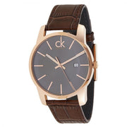  Shop Authentic Calvin Klein City Chronograph Brown Dial Brown Leather Strap Watch for Men - K2G2G6G3 - Luxxuri