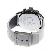  Shop Authentic Calvin Klein Masculine Chronograph White Dial White Leather Strap Watch for Men - K2H27101 - Luxxuri