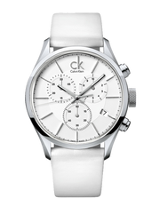  Shop Authentic Calvin Klein Masculine Chronograph White Dial White Leather Strap Watch for Men - K2H27101 - Luxxuri