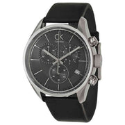  Shop Authentic Calvin Klein Masculine Chronograph Black Dial Black Leather Strap Watch for Men - K2H27102 - Luxxuri