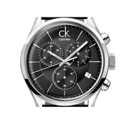  Shop Authentic Calvin Klein Masculine Chronograph Black Dial Black Leather Strap Watch for Men - K2H27102 - Luxxuri