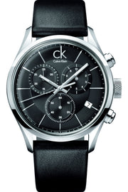  Shop Authentic Calvin Klein Masculine Chronograph Black Dial Black Leather Strap Watch for Men - K2H27102 - Luxxuri
