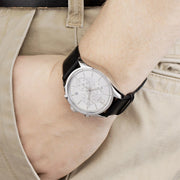  Shop Authentic Calvin Klein Masculine Chronograph White Dial Black Leather Strap Watch for Men - K2H27120 - Luxxuri