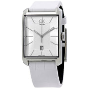  Shop Authentic Calvin Klein Window White Dial White Leather Strap Watch for Men - K2M21120 - Luxxuri