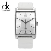  Shop Authentic Calvin Klein Window White Dial White Leather Strap Watch for Men - K2M21120 - Luxxuri