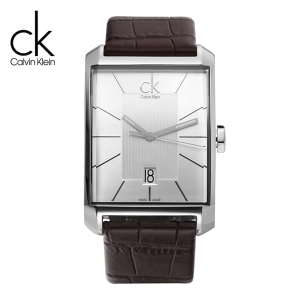  Shop Authentic Calvin Klein Window Silver Dial Brown Leather Strap Watch for Men - K2M21126 - Luxxuri