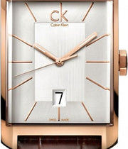  Shop Authentic Calvin Klein Window Silver Dial Brown Leather Strap Watch for Men - K2M21620 - Luxxuri