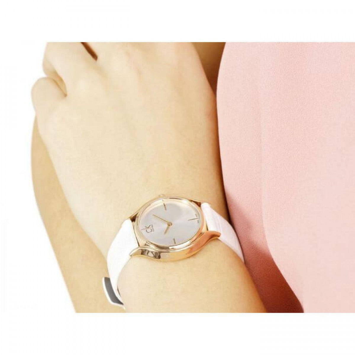  Shop Authentic Calvin Klein Skirt White Dial White Leather Strap Watch for Women - K2U236K6 - Luxxuri