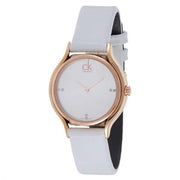  Shop Authentic Calvin Klein Skirt White Dial White Leather Strap Watch for Women - K2U236KW - Luxxuri