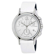  Shop Authentic Calvin Klein Skirt White Dial White Leather Strap Watch for Women - K2U291L6 - Luxxuri