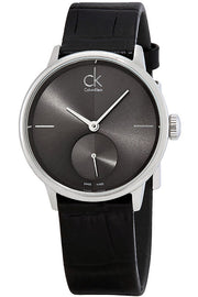  Shop Authentic Calvin Klein Accent Black Dial Black Leather Strap Watch for Men - K2Y211C3 - Luxxuri