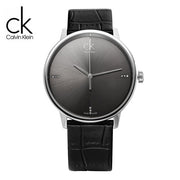  Shop Authentic Calvin Klein Accent Black Dial Black Leather Strap Watch for Men - K2Y2X1CU - Luxxuri