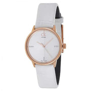  Shop Authentic Calvin Klein Accent White Dial White Leather Strap Watch for Women - K2Y2Y6KW - Luxxuri