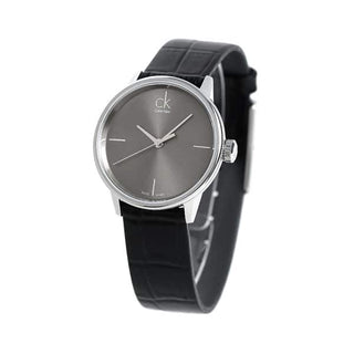  Shop Authentic Calvin Klein Accent Black Dial Black Leather Strap Watch for Women - K2Y231C3 - Luxxuri