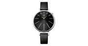  Shop Authentic Calvin Klein Equal Black Dial Black Leather Strap Watch for Women - K3E231C1 - Luxxuri